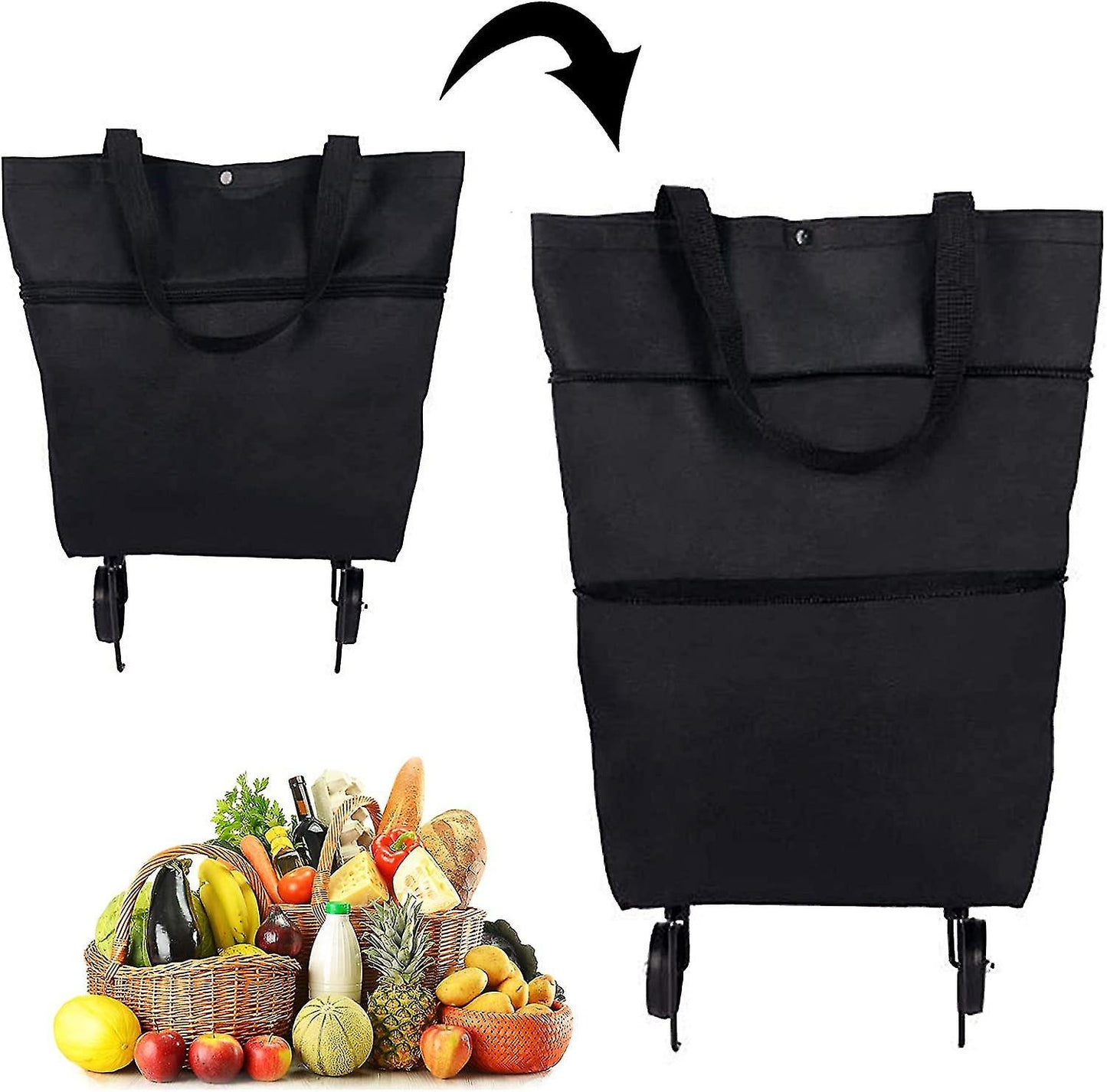 Carrito de compra plegable - Negro